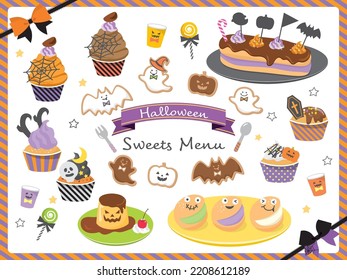 Halloween sweets illustration set material