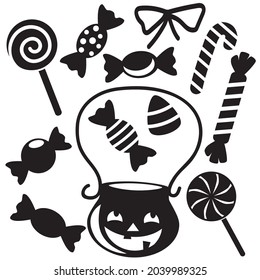Halloween sweets vector cartoon illustration