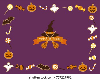 Halloween sweets vector frame