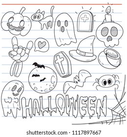 Halloween symbol in doodle style. halloween decoration.