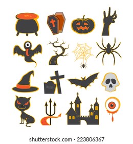 Halloween symbol flat icon for web decorate seasonal,Vector icons