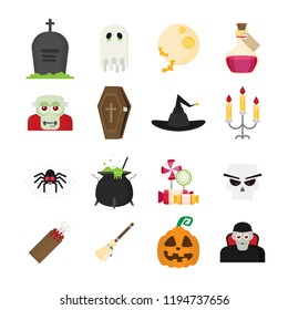 Halloween symbol illustration set vector