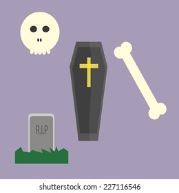 Halloween symbol illustration set vector