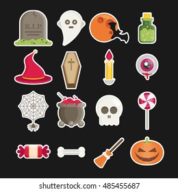 Halloween symbol illustration set vector