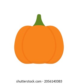 Halloween symbol orange pumpkin isolated on white background. 