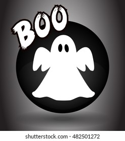 Halloween Symbol Vector Design with Ghost