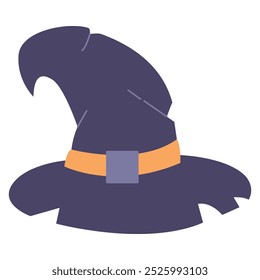 Halloween symbol. Witch hat. Wizard hat.Isolated on white background.Vector illustration.