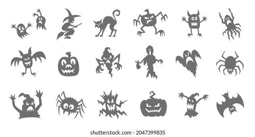 halloween symbols 2021 on the white background