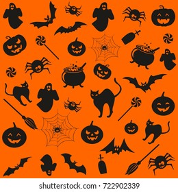 Halloween symbols background