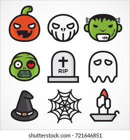 Halloween symbols collection.