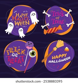 Halloween symbols collection, illustrations and vectors