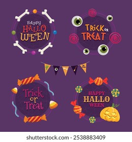 Halloween symbols collection, illustrations and vectors