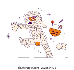 Halloween symbols hand drawn vector illustrations spooky autumn holiday accessories on white background.