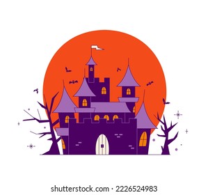 Halloween symbols hand drawn vector illustrations spooky autumn holiday accessories on white background.