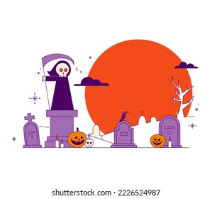 Halloween symbols hand drawn vector illustrations spooky autumn holiday accessories on white background.