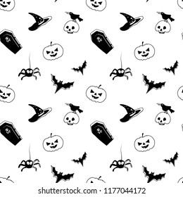 halloween symbols seamless pattern