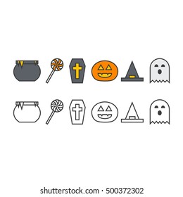 Halloween symbols. Vector illustration