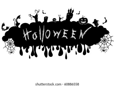 Halloween symbol.Vector black silhouette