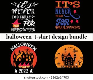 Halloween t shirt bundle. vector graphic Halloween t shirt design bundle.
