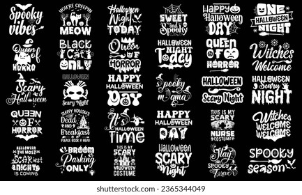 
Halloween T shirt Design Bundle, Quotes about Halloween, Halloween T shirt, Halloween typography T shirt design Collection
