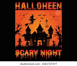 Halloween T Shirt Design. Halloween custom T Shirt Design. Halloween Gradient T Shirt Design.