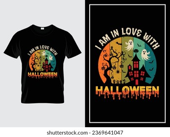 Halloween t shirt design illustration vector I am in love with Halloween