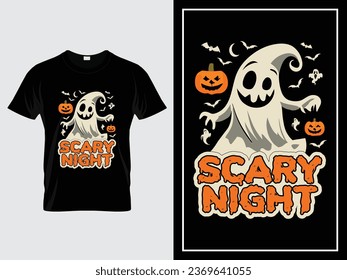 Halloween t shirt design illustration vector Scary Night