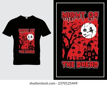 Halloween t shirt design illustration vector Night of the Dread