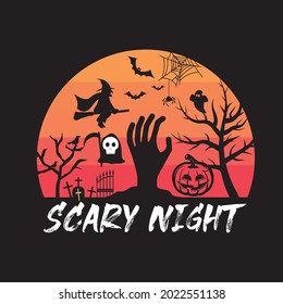 Halloween T shirt Design, Scary Night