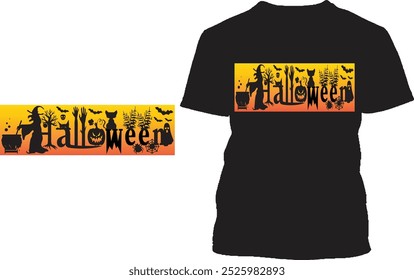 Halloween T Shirt Design with Scary Design