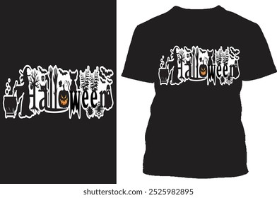 Halloween T Shirt Design with Scary Design