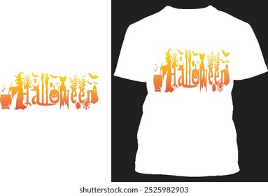 Halloween T Shirt Design with Scary Design