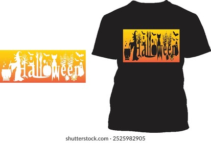 Halloween T Shirt Design with Scary Design