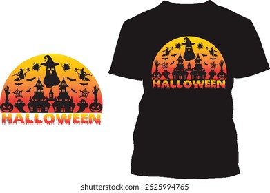 Halloween T Shirt Design with Scary Design