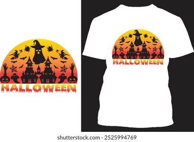 Halloween T Shirt Design with Scary Design