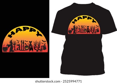 Halloween T Shirt Design with Scary Design