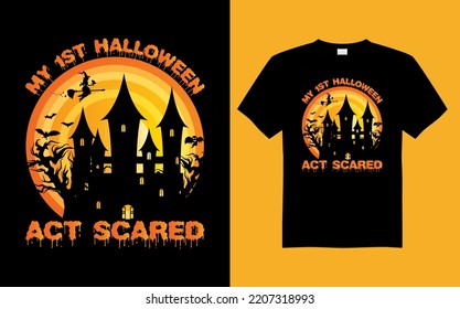 
Halloween t shirt design template, typography Halloween t-shirt design.