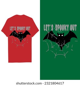 Halloween t shirt design template, Halloween let's spooky out