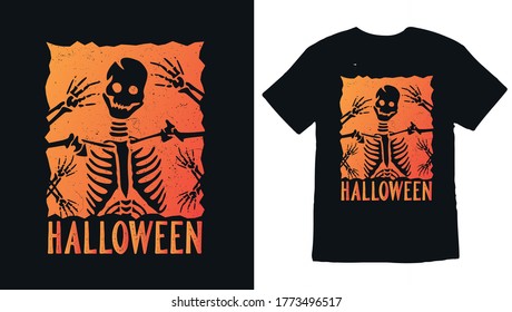 Halloween T Shirt Design. Halloween-Vektorgrafik. Halloween T Shirt Illustration. Hochwertiges Vektor-T-Shirt-Design. Schöne und auffällige Vektorgrafik.