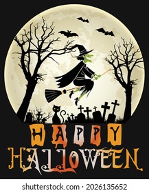 Halloween t shirt design and vector print template. 100%vector file and easy to editable.