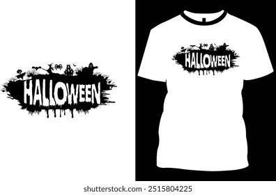 Vector de diseño de camiseta de Halloween. Tipografía, cita, diseño de camiseta de Halloween. Diseño de camiseta de Halloween para el día de Halloween.