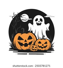 Halloween T Shirt design with white background