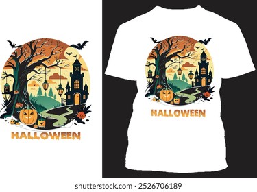 Halloween T Shirt design with white background