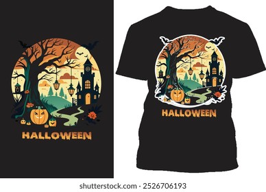 Halloween T Shirt design with white background