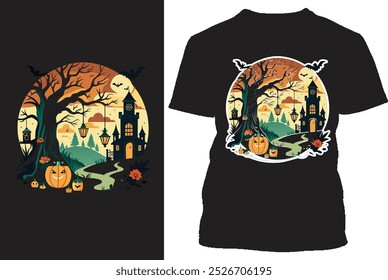 Halloween T Shirt design with white background