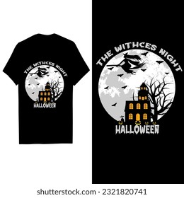 Halloween t shirt design. Halloween the witches nights Halloween