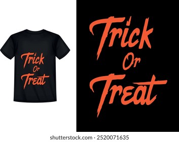 Halloween t camisa Design-Trick ou Treat. Tipografia de Halloween t shirt, Truque ou tratar tipografia, Truque ou tratar halloween tipografia t shirt, hallween t shirt design, horror tshirt design vetor