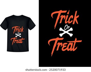 Camiseta de Halloween Design-Trick or Treat. Camiseta de tipografía de Halloween, Tipografía de truco o trato, Camiseta de tipografía de halloween de truco o trato, Camiseta de Halloween, Vector de diseño de camiseta de terror