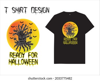 HALLOWEEN T SHIRT READY FOR HALLOWEEN VECTOR GRAPHIC,