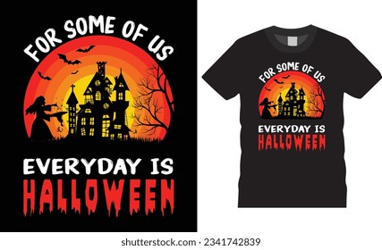 Halloween t shirt retro vintage horror night party scary witch house skull eye catching vector template design typography happy pumpkin art cat spooky family tee animal illustration ready for print
